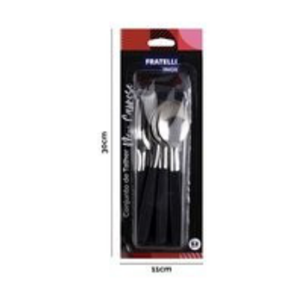 CJTO TALHERES NEW CAPRESE 12PCS PRETO