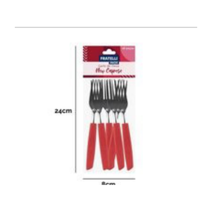 GARFO DE MESA NEW CAPRESE VERMELHO 06PCS