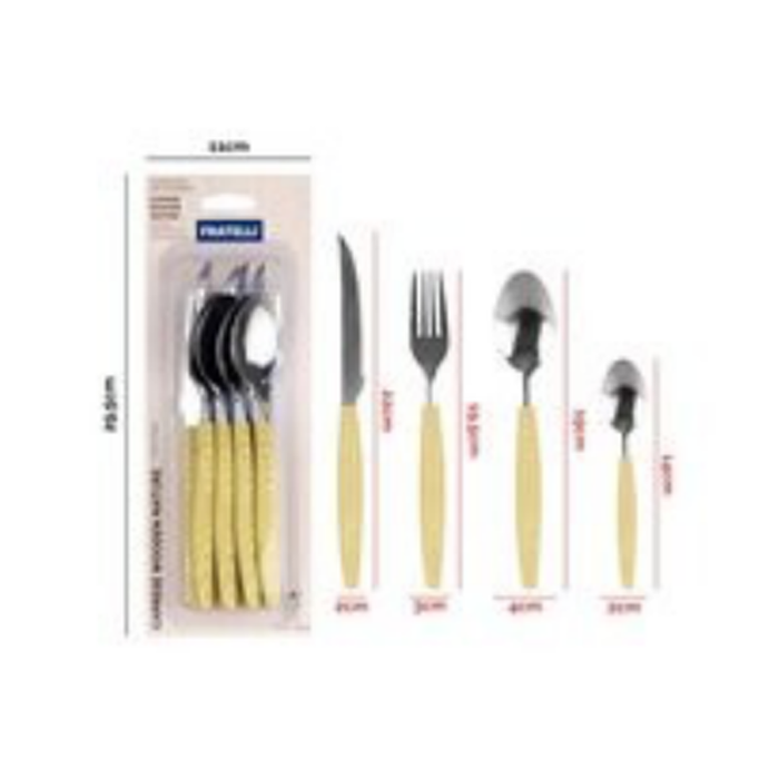 CJTO TALHERES CAPRESE WOODEN NATURE 12PCS