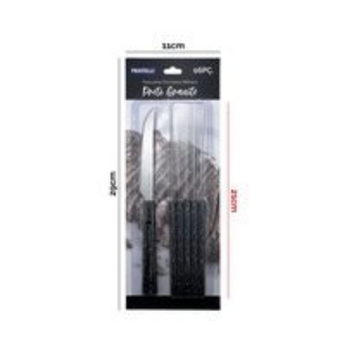 FACA PARA CHURRASCO MONACO 6PCS PRETO GRANITE