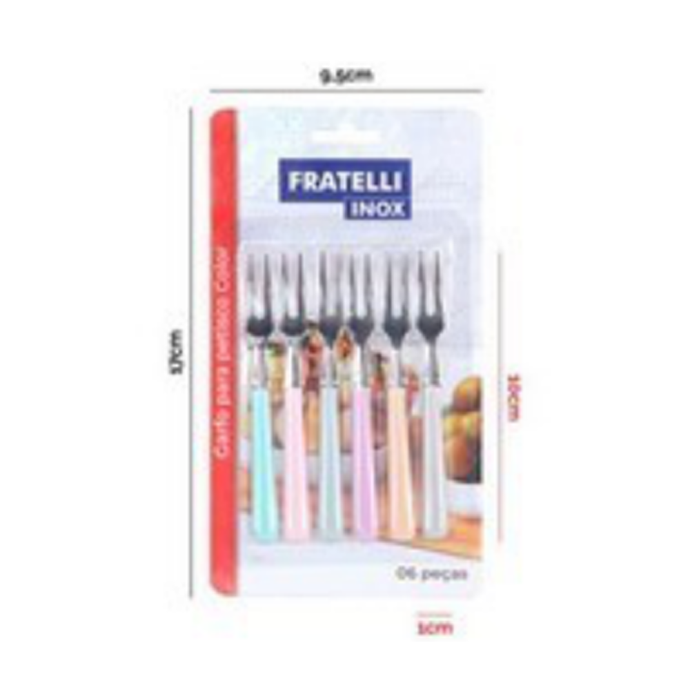 GARFO PARA PETISCO COLOR 6PCS