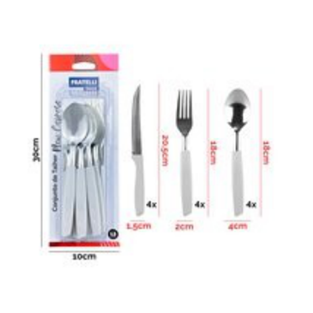 CJTO TALHERES NEW CAPRESE 12PCS CINZA SOFT