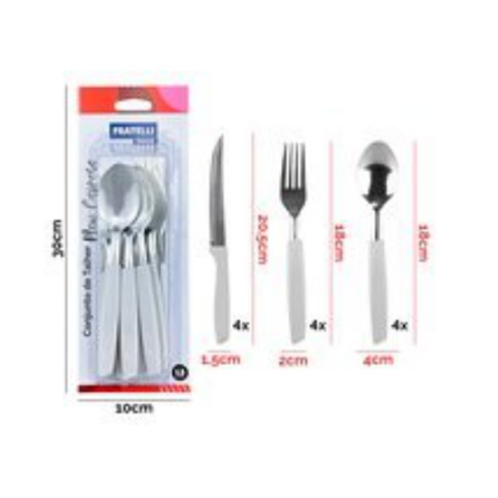 CJTO TALHERES NEW CAPRESE 12PCS CINZA SOFT