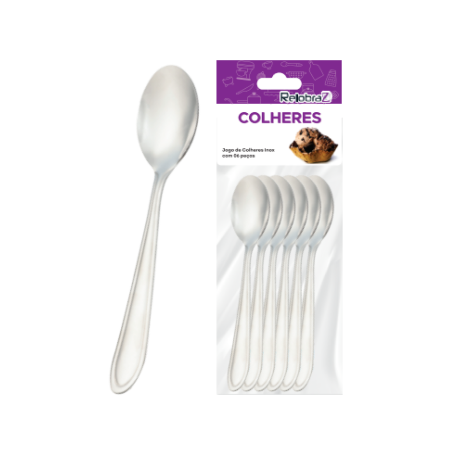 Jogo de Colheres 6 Pçs 38 gr 1,5 mm - INOX