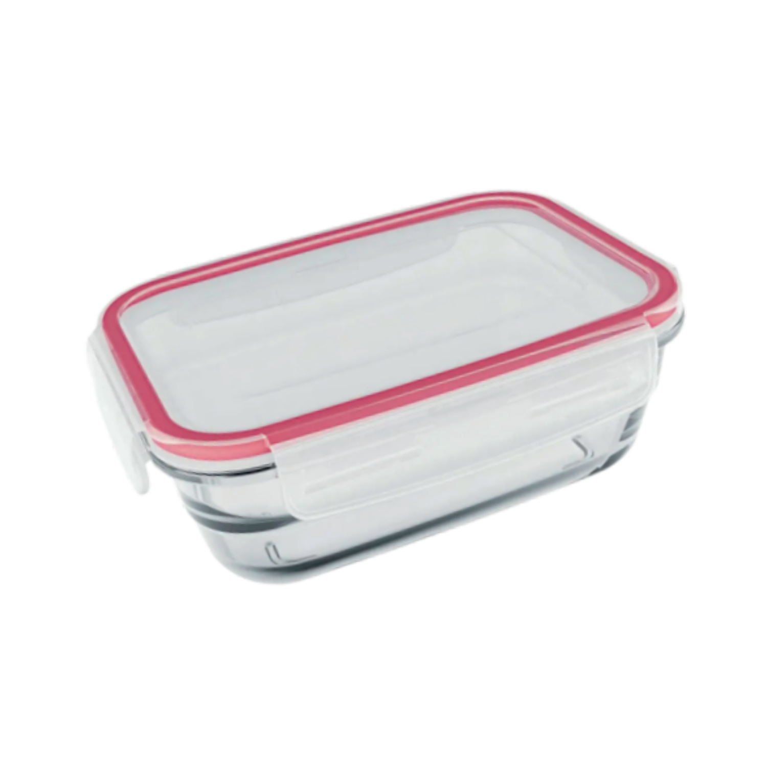 Pote Hermético 1540ml Vermelho - Vidro e Silicone