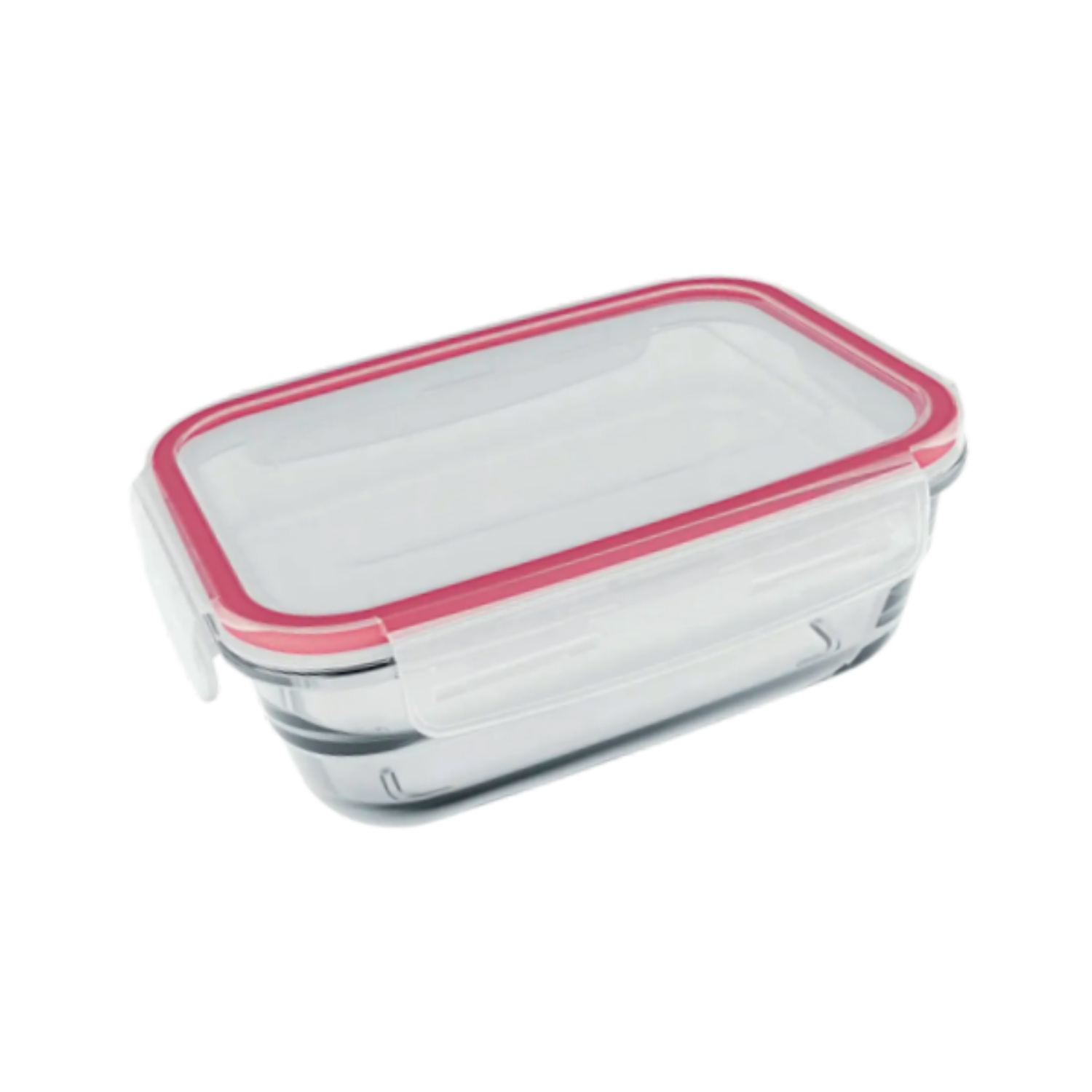 Pote Hermético 640ml Vermelho - Vidro e Silicone