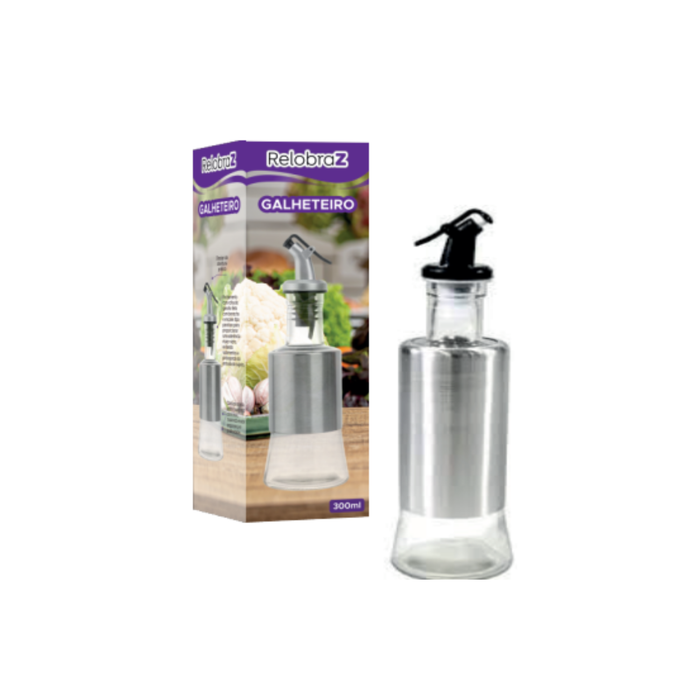 Galheteiro 300ml 25 x 6 cm - Vidro e Plástico