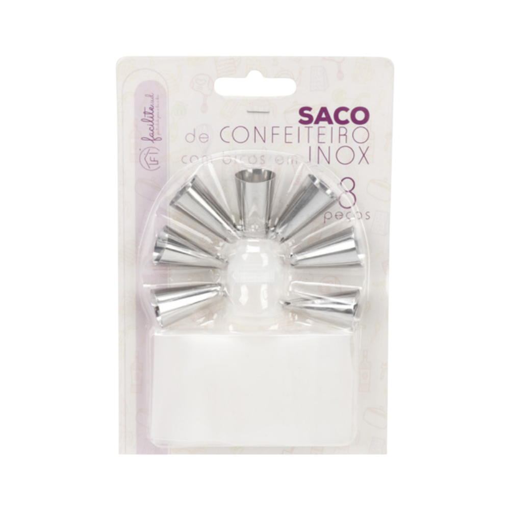 1 SACO DE CONFEITEIRO + 7 BICOS (8PCS)