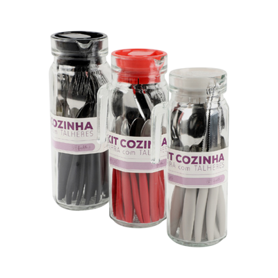 1 JOGO DE TALHERES 24 PCS + 1 JARRA DE VIDRO (KIT 25PCS)